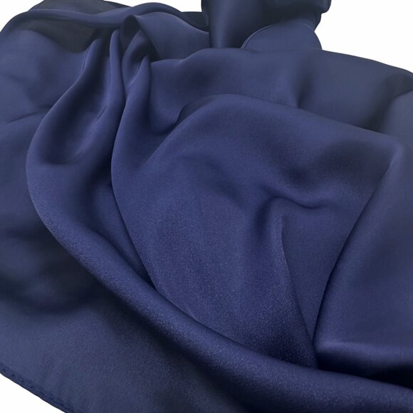 ✨Elegant Square Silky Scarf Bandana Blue Headwear Solid Soft Versatile Shawl New - Picture 4 of 6